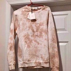 Onia raglan fleece lined khaki tye dye sweatshirt